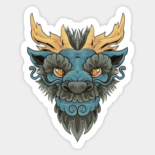 Blue Chinese Dragon Sticker